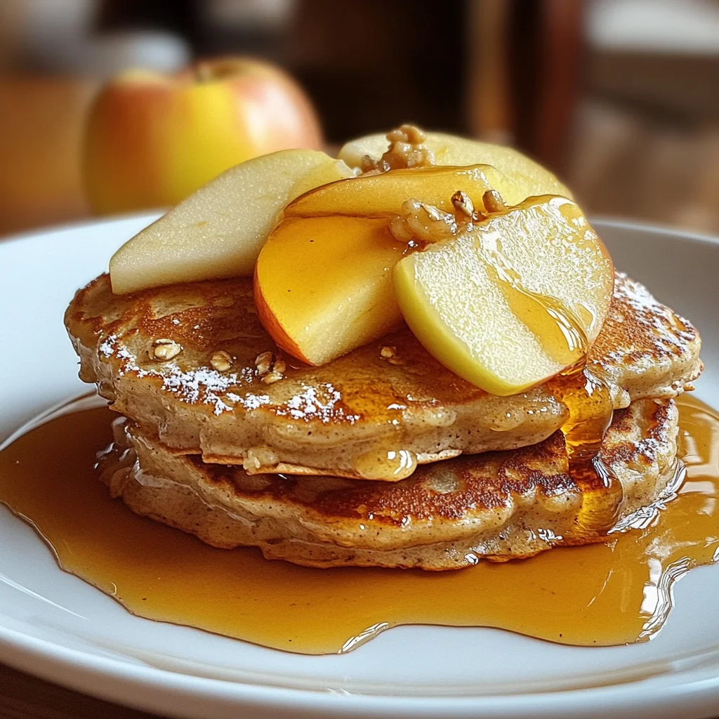 Apfelpfannkuchen mit Haferflocken ohne Mehl zum Frühstück