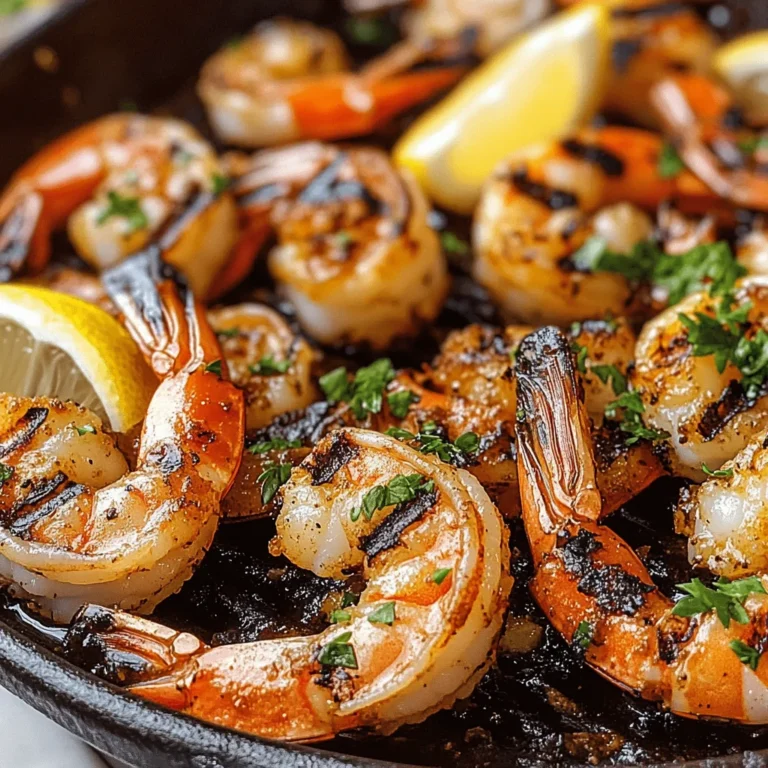 BBQ-Grillgarnelen mit Knoblauch, Zitrone & Chili