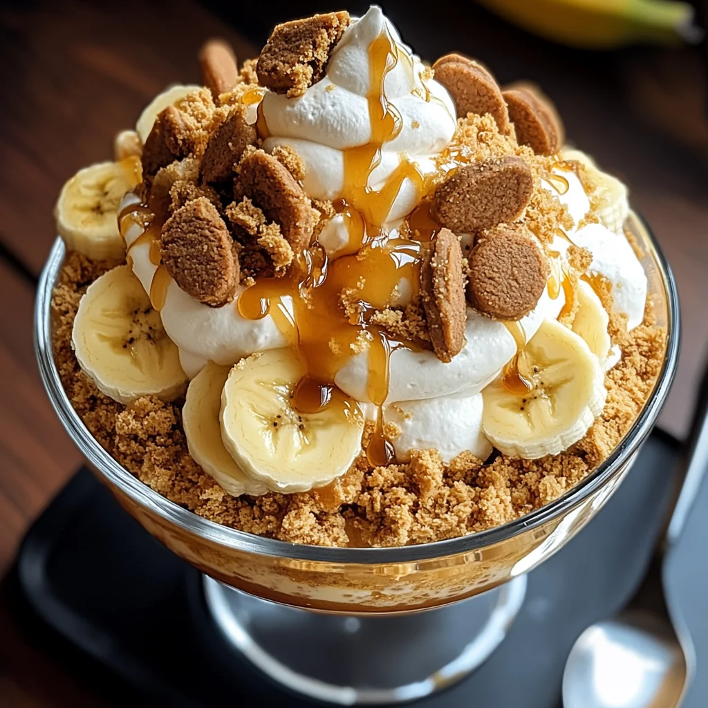 Biscoff-Bananenpudding mit Karamell