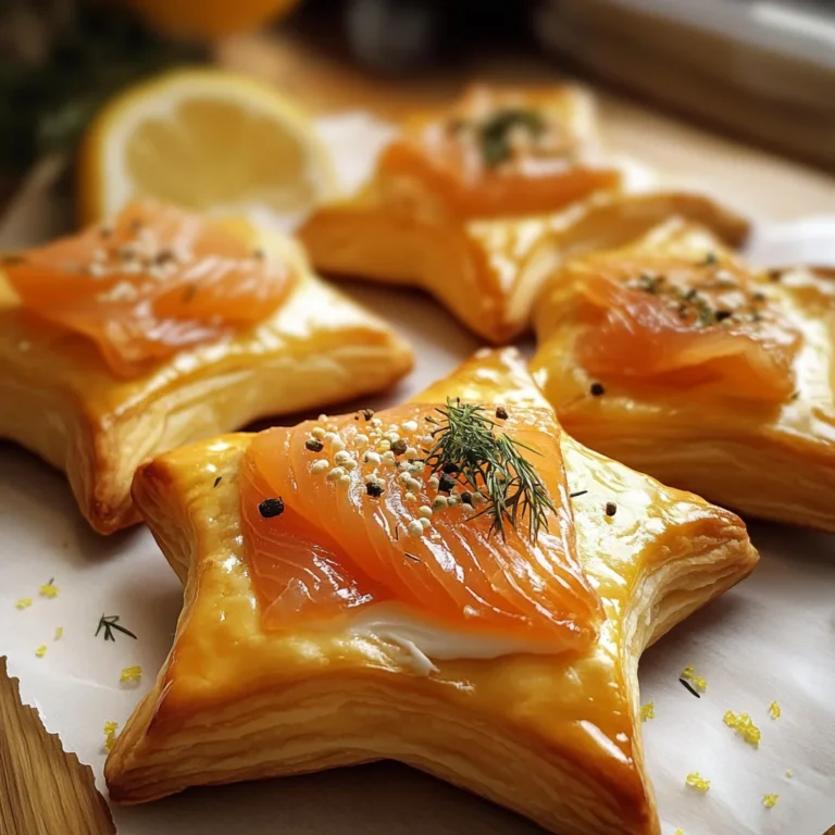 Blätterteigsterne mit Lachs