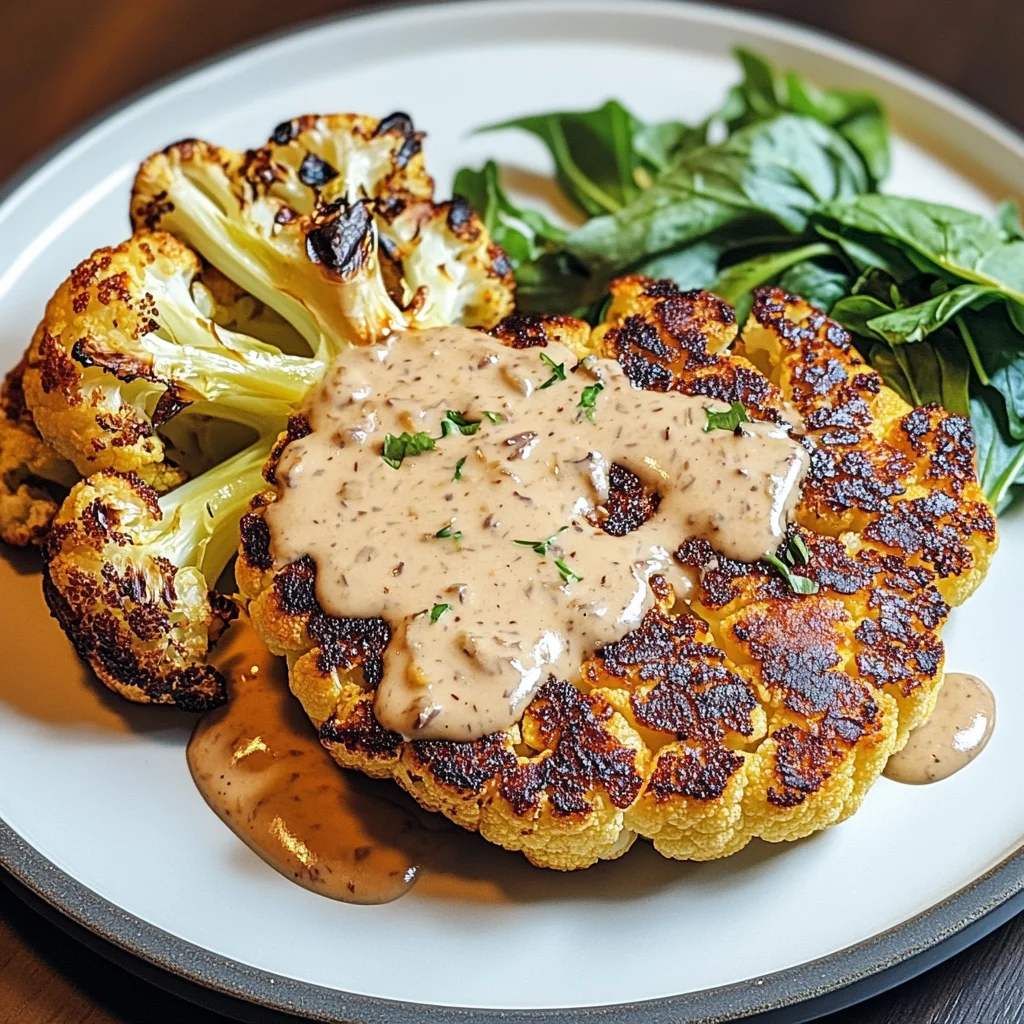 Blumenkohlsteak mit Pfefferrahmsauce