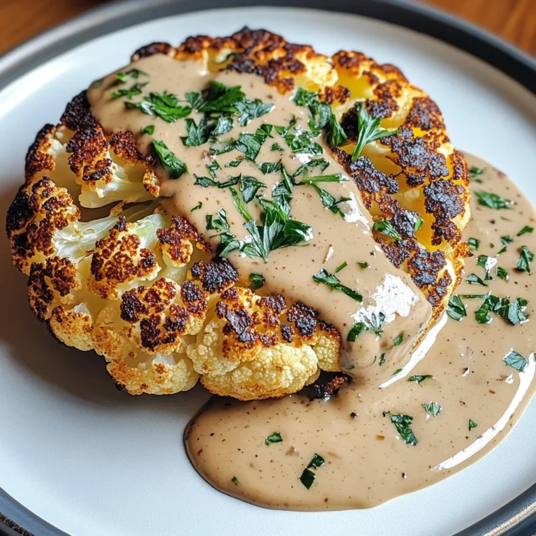 Blumenkohlsteak mit Pfefferrahmsauce