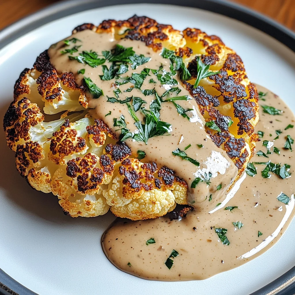 Blumenkohlsteak mit Pfefferrahmsauce