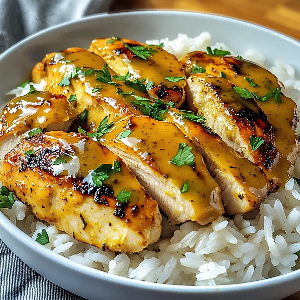 Honig Senf Hähnchen mit Reis