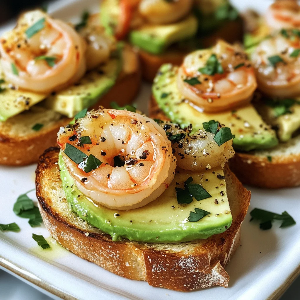 Knoblauch-Garnelen-Crostini mit Avocado