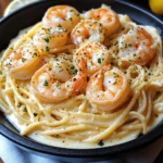 Spaghetti Alfredo mit Garnelen