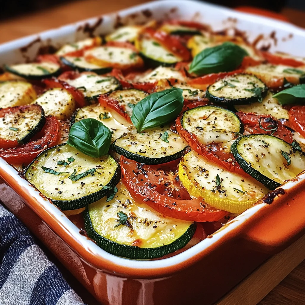 Tomaten Zucchini Auflauf mit Mozzarella