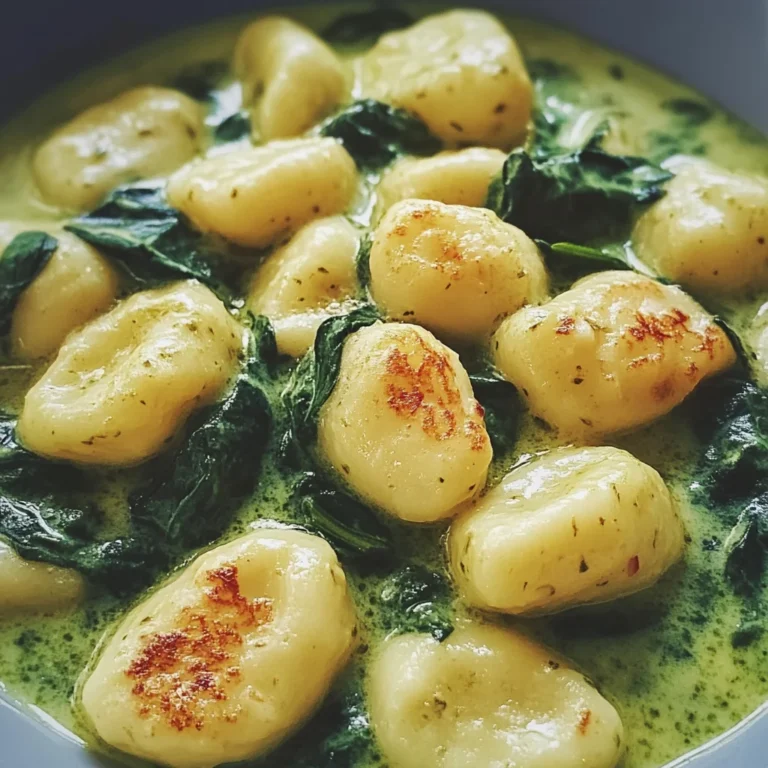 Vegane Gnocchi mit cremiger Spinatsauce