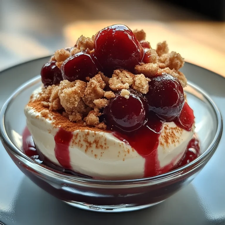 Zimtcreme mit Kirschsoße und Amaretti