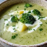 Brokkoli-Suppe mit Kartoffeln und Sahne