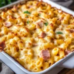 Einfacher Nudelauflauf mit Schinken & Käse
