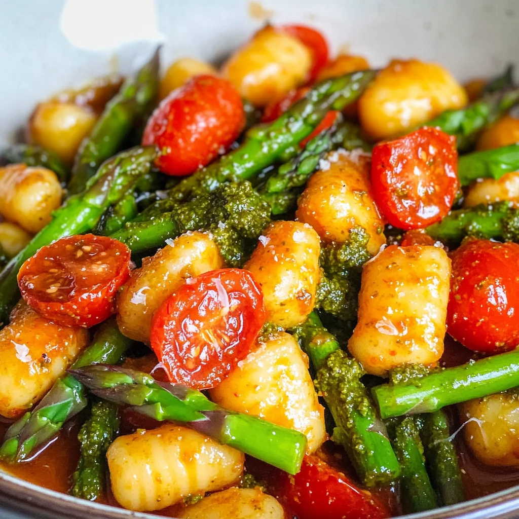 Gnocchi mit Pesto & grünem Spargel (einfaches Rezept)