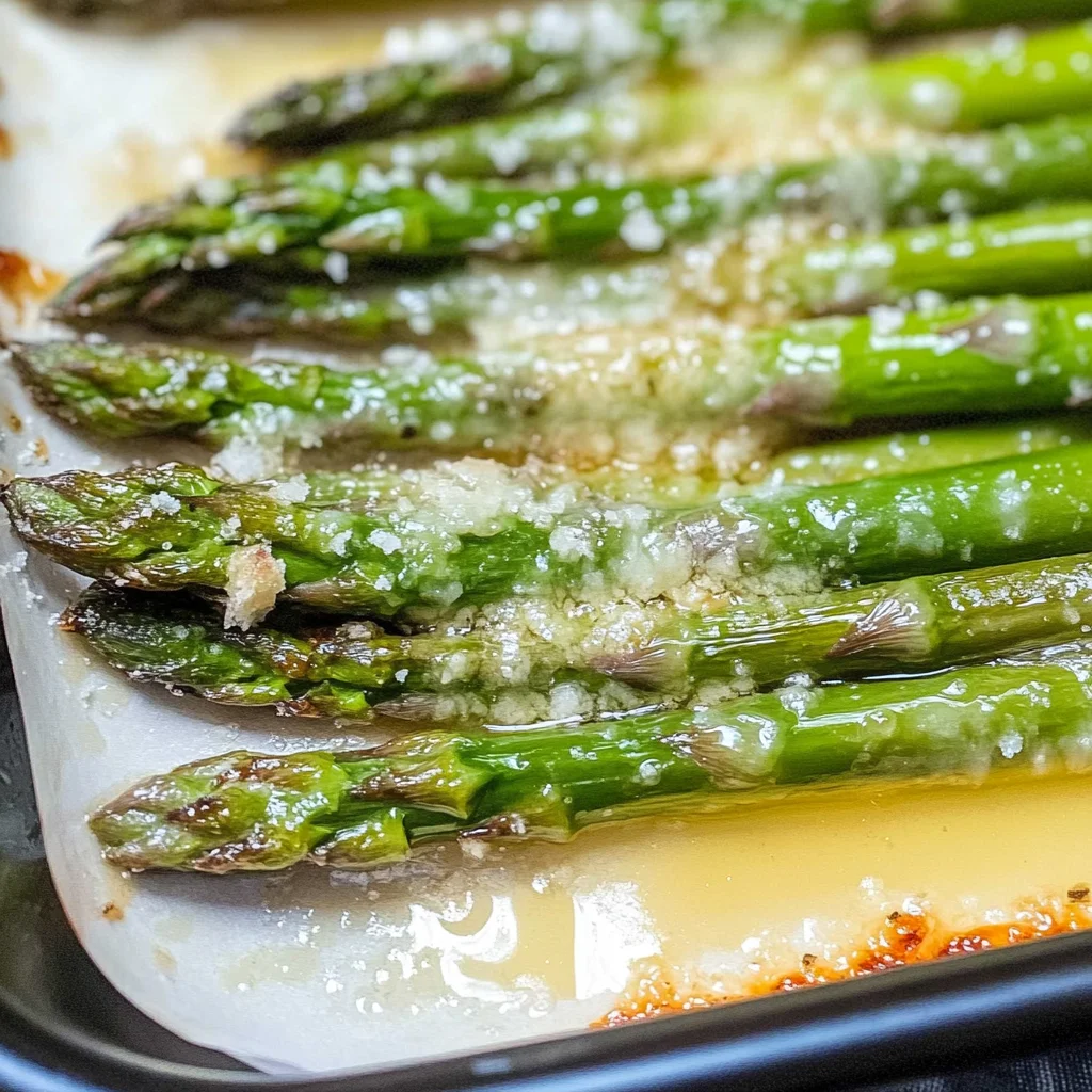 Grüner Spargel im Backofen - mit Parmesan überbacken