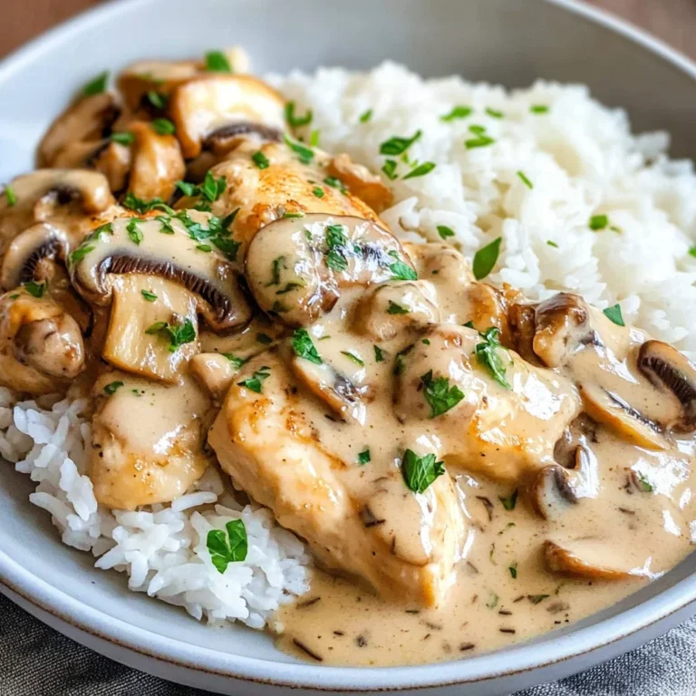 Hähnchengeschnetzeltes mit Reis & Pilzen