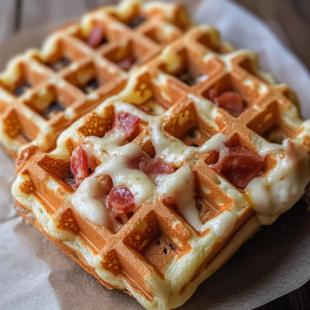 Herzhafte Waffeln mit Käse (Pizzawaffeln)