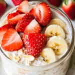 Overnight Oats - so cremig mit Joghurt, Banane & Erdbeeren