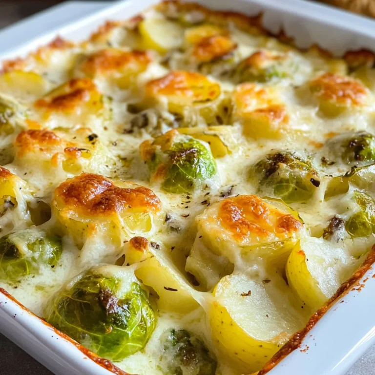 Rosenkohlauflauf - mit Kartoffeln & Käse